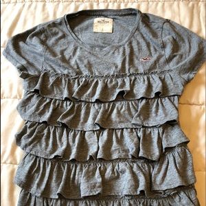 Hollister California size large grey frilly top